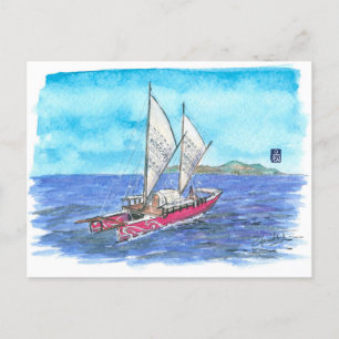 Cartão Postal (095) veleiro tradicional Waka
