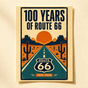 Cartão Postal 100 Anos do Centenário da Rota 66 Vintage American
