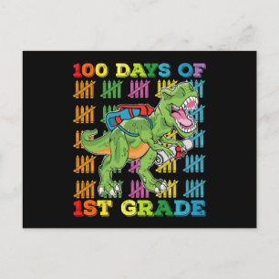 Cartão Postal 100 Dias De Escola De Dinossauro Rex Rex Da Classe