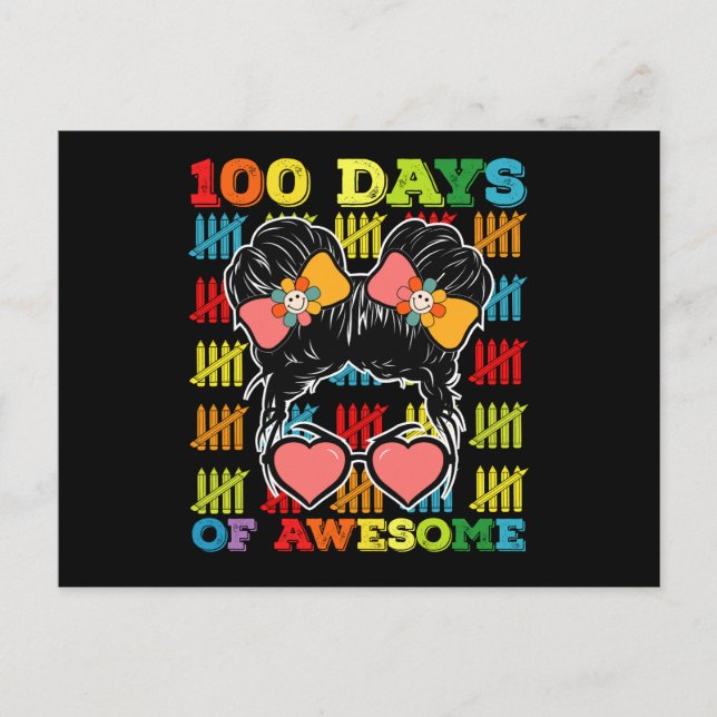 Cartão Postal 100 Dias De Um Fantástico Jogo Do 100º Dia Da Esco (Frente)