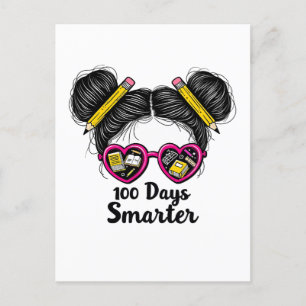 Cartão Postal 100 dias mais inteligentes 100 dias de escola Mens