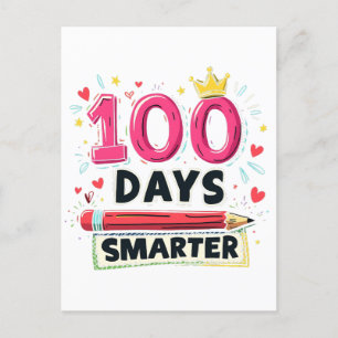Cartão Postal 100 dias mais inteligentes de professor escolar
