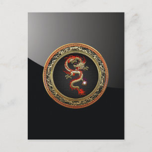 Cartão Postal [100] Dragão chinês Ouro Fucanglong