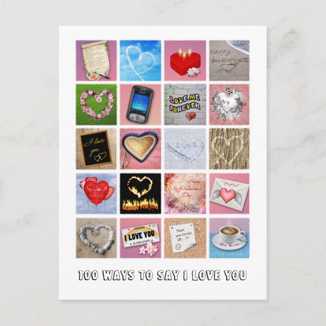 Cartão Postal 100 maneiras de dizer que te amo (Frente)
