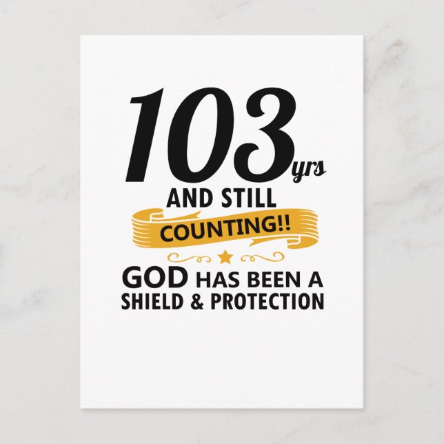 Cartão Postal 103 anos e ainda contando aniversário (Frente)