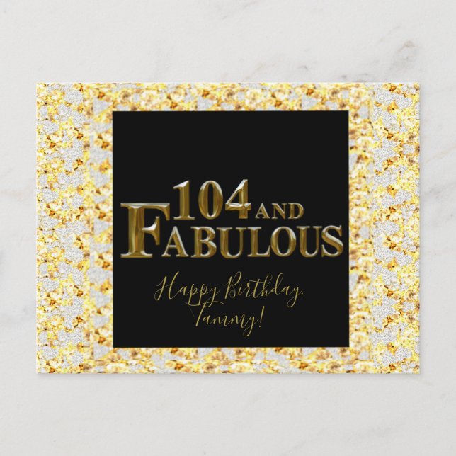 Cartão Postal 104 Aniversário  (Frente)