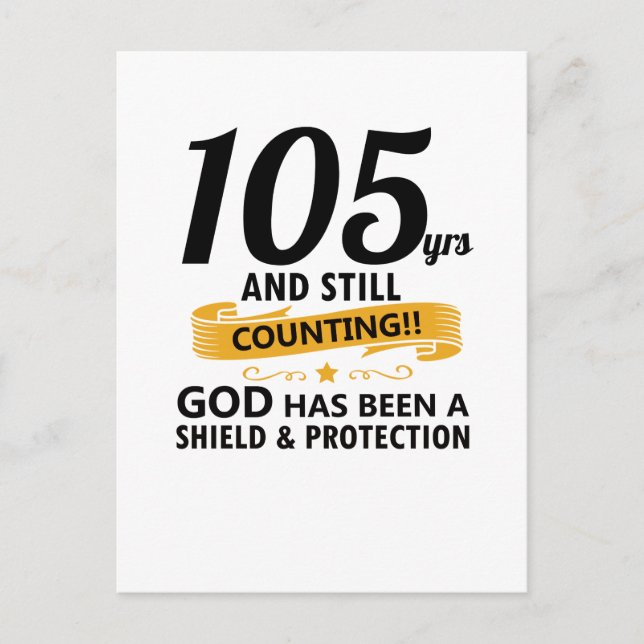 Cartão Postal 105 anos e ainda contando aniversário (Frente)