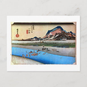 Cartão Postal 10. 小 田 宿, 広 重 Odawara-juku, Hiroshige,