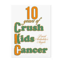 Cartão postal 10 anos da Crush Kids Cancer