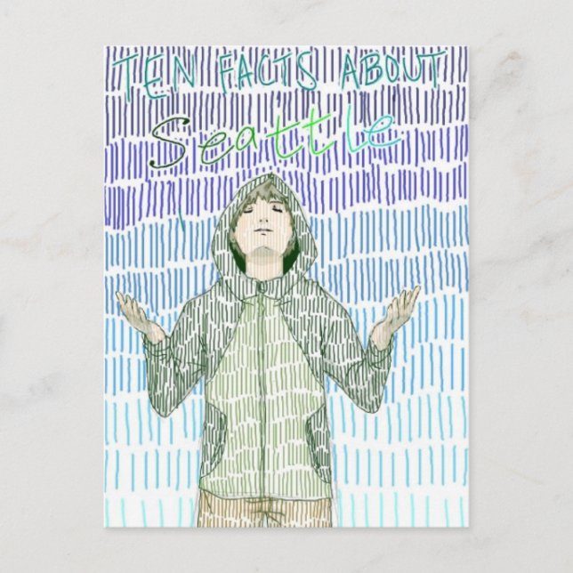 Cartão Postal 10 Fatos sobre Seattle (Frente)