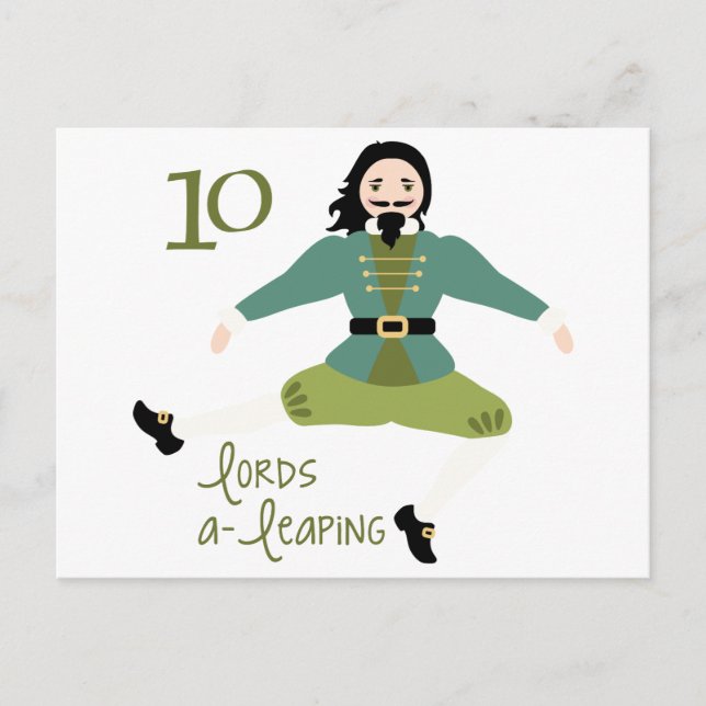 Cartão Postal 10 Lordes A-Leaping (Frente)
