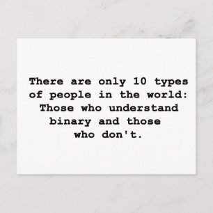 Cartão Postal 10 Tipos de Pessoas