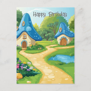 Cartão Postal 11 de 17 vila Blue Mushroom