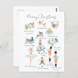 Cartão Postal 12 Dias de Natal Férias Foto Personalizada