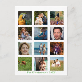 Cartão Postal 12 Fotos da Família Colagem Personalizada