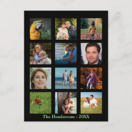 Cartão Postal 12 Fotos da Família Personalizado Colagem