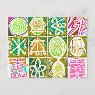 Cartão Postal 12 Sinais de cura de Reiki n Karuna V14
