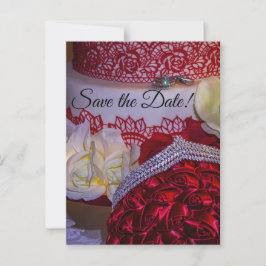 Cartão Postal 1304-Bolo, Buquê e Anéis de Casamento