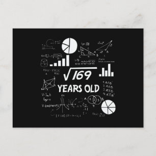 Cartão Postal 13 Birthday Square Root Math 13 Anos