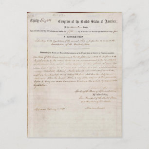 Cartão Postal 13 da Constituição dos Estados Unidos