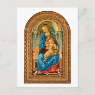 Cartão Postal 1470 Botticelli Madona e Menino Entronizados 