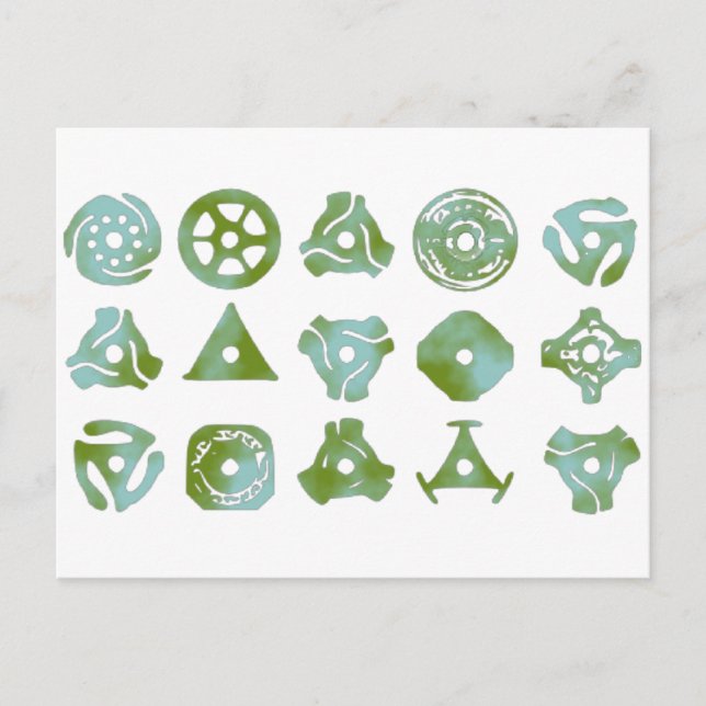 Cartão Postal 15 adaptadores ou inserções para gravação 45 (Frente)