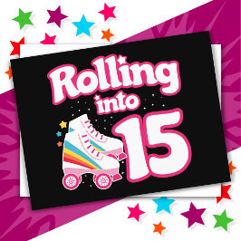 Cartão Postal 15 Anos Patinação no Gelo 15 Anos de Idade Patins