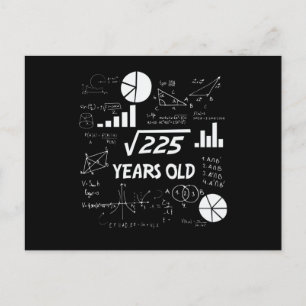 Cartão Postal 15 Birthday Square Root Math 15 Anos