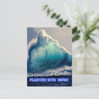 Cartão Postal 15.Ondas azuis do oceano, presentes para amantes d