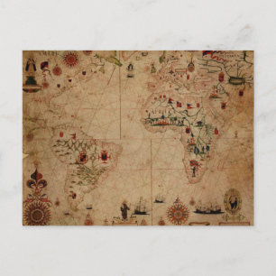 Cartão Postal 1633 Atantic Ocean Portolan Chart - Pascarbonet Ro