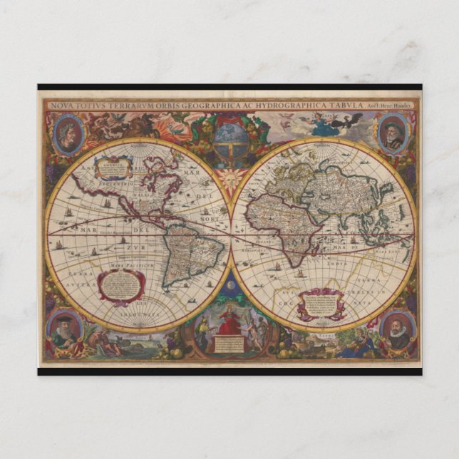 Cartão Postal 1633 Nova Totius Terrarum Orbis Geogrica (Frente)