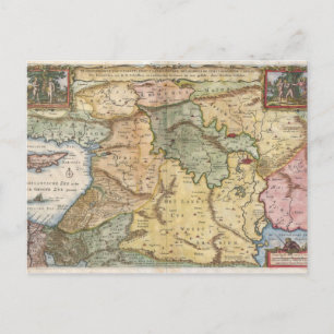 Cartão Postal 1657 Mapa de Visscher da Terra Santa