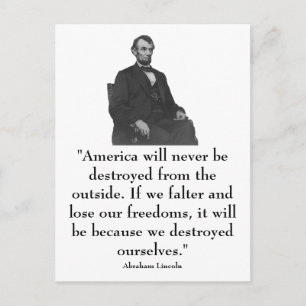 Cartão Postal 16.º Presidente Abraham Lincoln