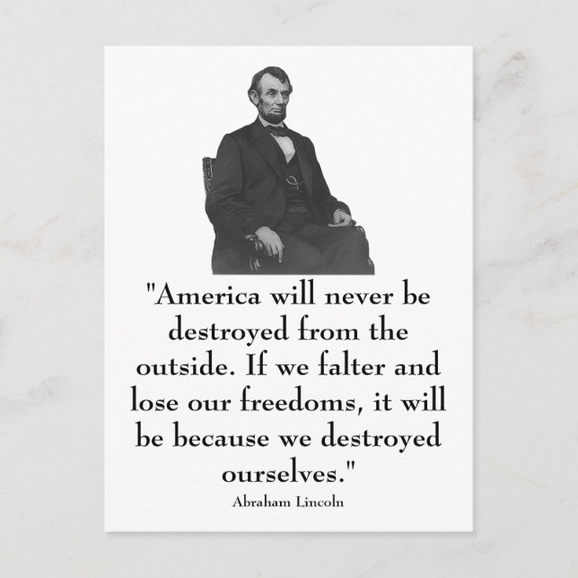 Cartão Postal 16.º Presidente Abraham Lincoln (Frente)