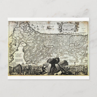 Cartão Postal 1702 Mapa Stoopendaal de Visscher de Israel Palest