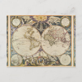 Cartão Postal 1702 Novo mapa do mundo
