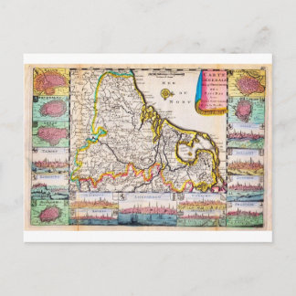 Cartão Postal 1710 Mapa de La Feuille dos Países Baixos Bélgica
