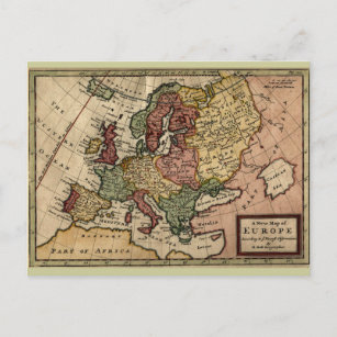 Cartão Postal 1721 Mapa da Europa