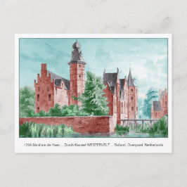 Cartão Postal 1729 A. de Haen Dutch Kasteel WESTERVELT Postcard