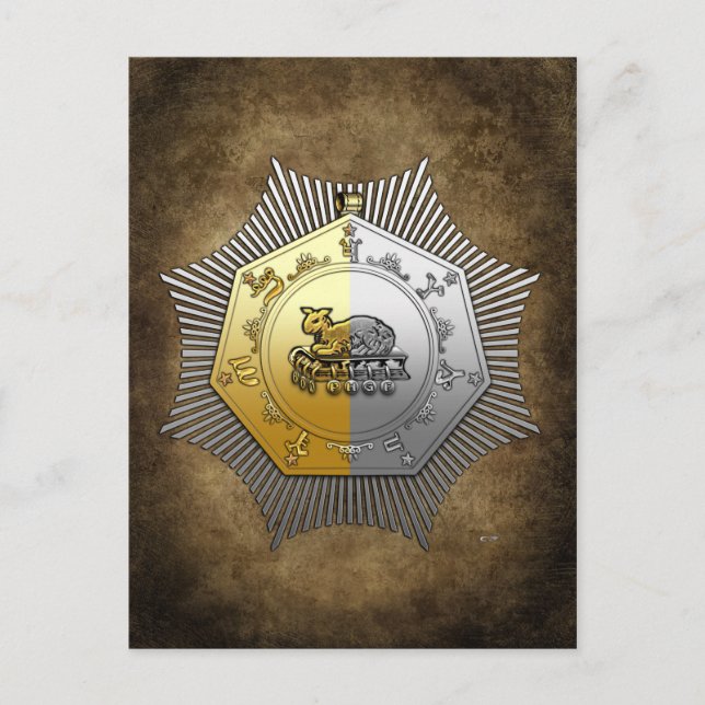 Cartão Postal 17.º Grau: Cavaleiro do Oriente e do Ocidente (Frente)