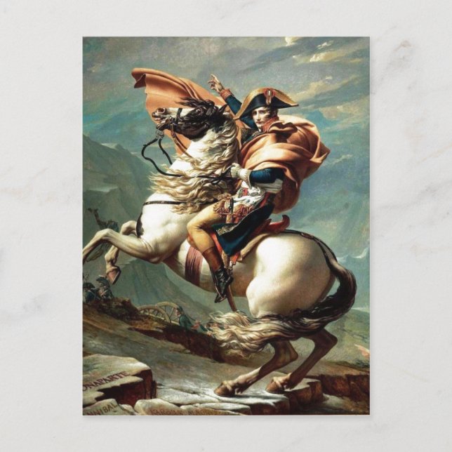 Cartão Postal 1801 Napoleão atravessando os Alpes, Jacques-Louis (Frente)