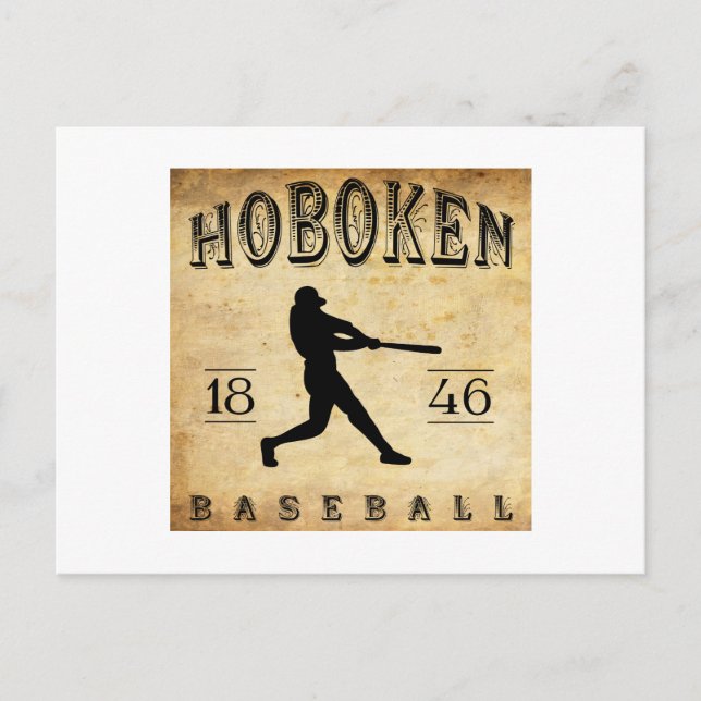Cartão Postal 1846 Hoboken New Jersey Baseball (Frente)