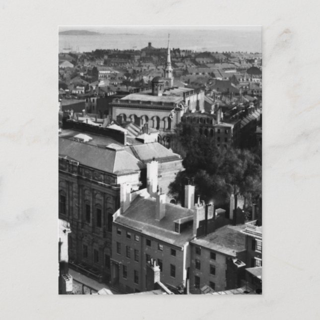 Cartão Postal 1859: Uma vista de Boston olhando para o sul (Frente)