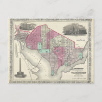 1866 Johnson Map of Washington D.C.