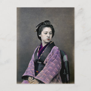 Cartão Postal 1870 Linda Mulher Japonesa