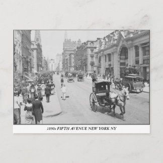 Cartão Postal 1890 Quinta Avenida, Nova Iorque, fotografia antig