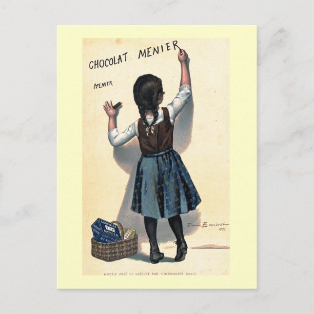 Cartão Postal 1893 Vintage Chocolate francês Ad Poster (Frente)