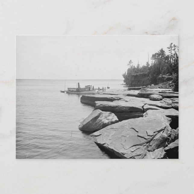 Cartão Postal 1898 Apostle Islands, Devils Island, Lake Superior (Frente)