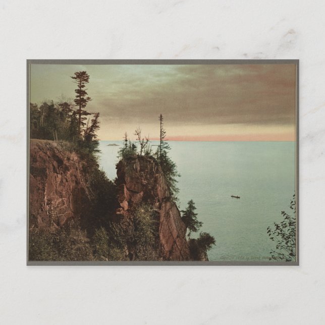 Cartão Postal 1898 Pulpit Rock, Presque Isle Park Marquette, MI (Frente)