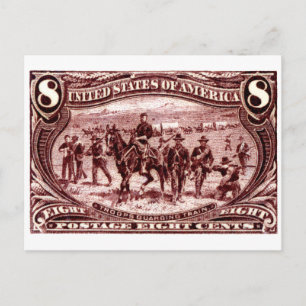 Cartão Postal 1898 tropas que guardam o trem de vagão